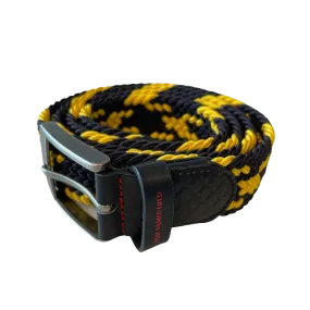A Fish Named Fred - Braided Stretch Belt - Navy & Yellow