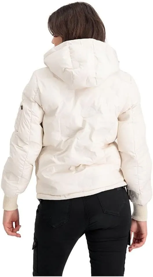 Alpha Industries Women's Hooded Logo Puffer Winter Jacket