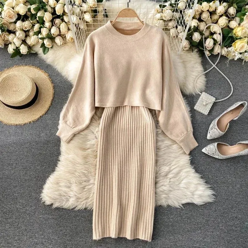 Arleth - Fashionable Knitted Two-Piece Dress Set for Women