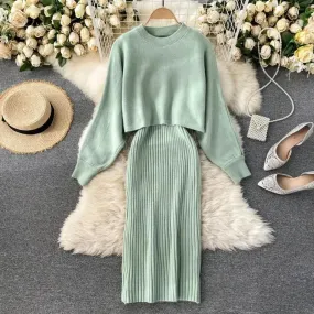 Arleth - Fashionable Knitted Two-Piece Dress Set for Women