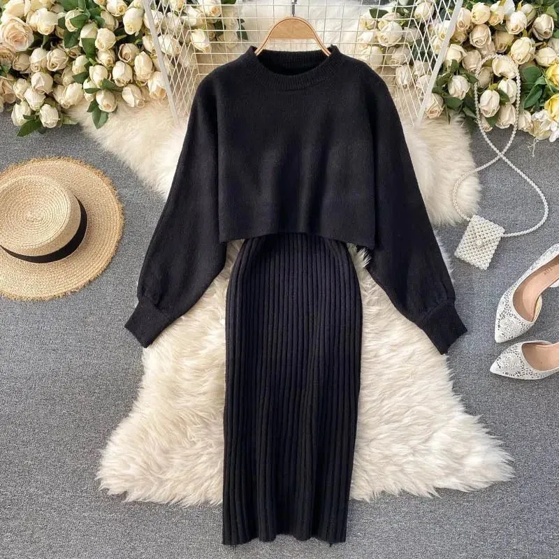 Arleth - Fashionable Knitted Two-Piece Dress Set for Women