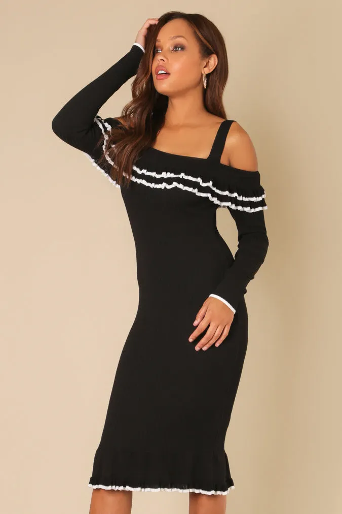 Ashley Cold Shoulder Sweater Dress