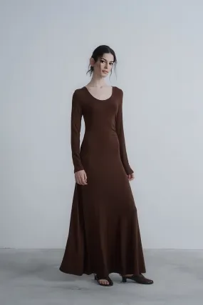 Autumn Long Ruching Knit Dress