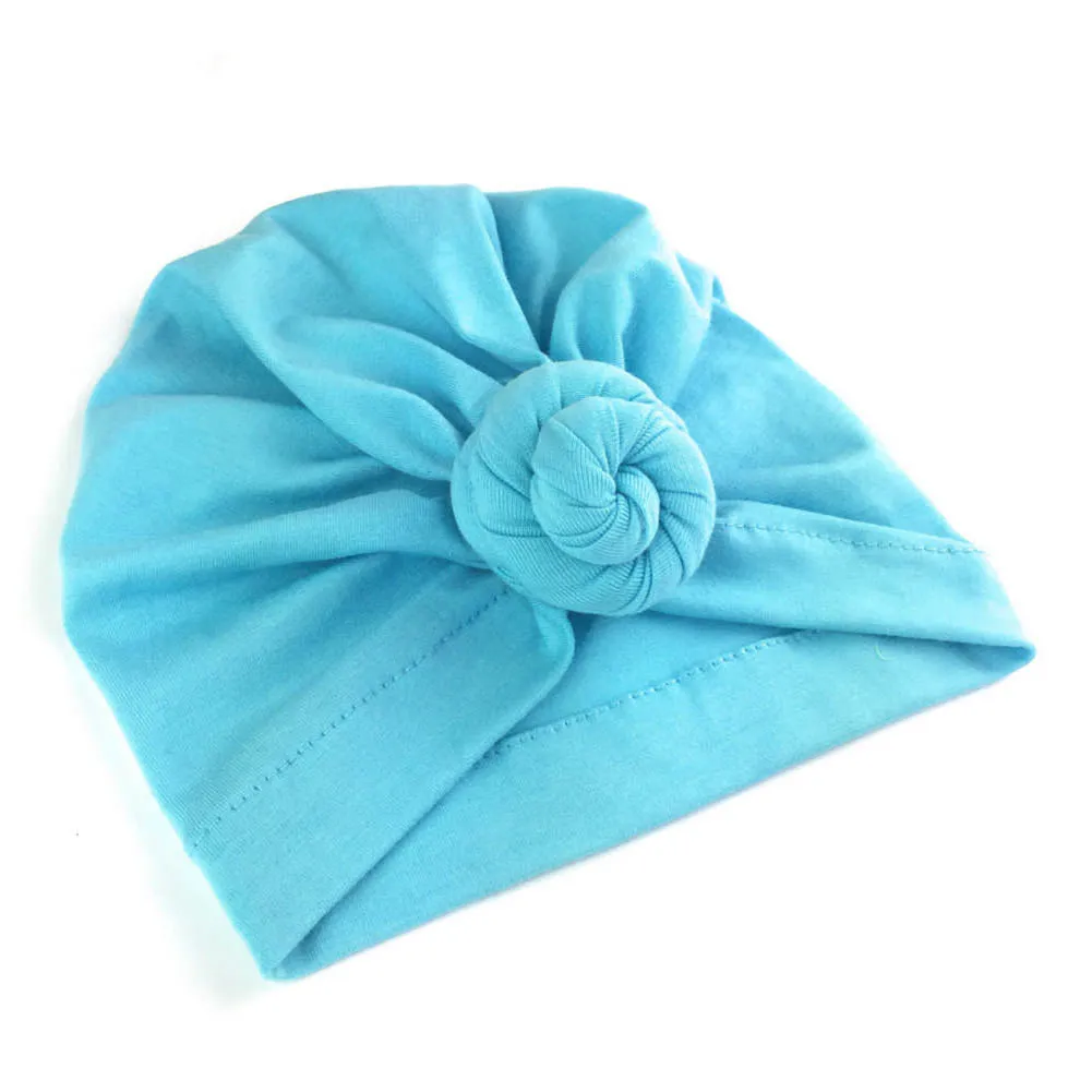 Baby Wisp Turban Knot Hat - Light Blue