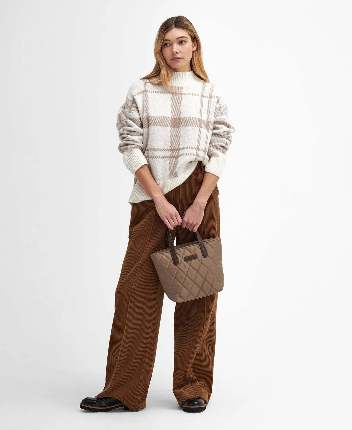 Barbour Deanna Knitted Jumper - Winter White Tartan