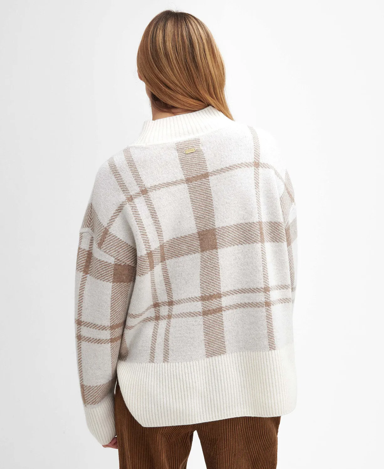 Barbour Deanna Knitted Jumper - Winter White Tartan