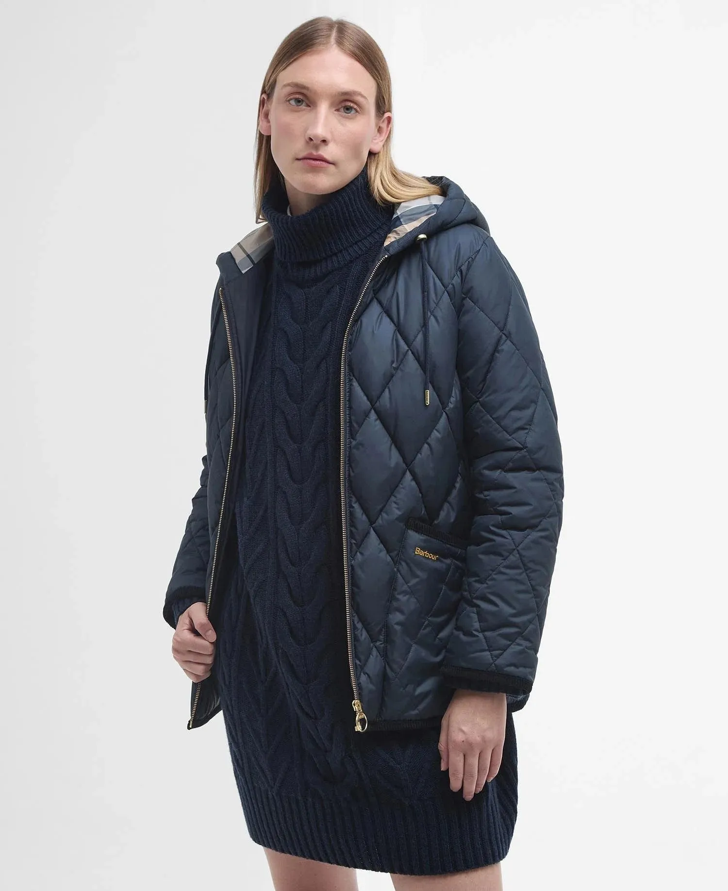 Barbour Erin Puffer Jacket In Navy