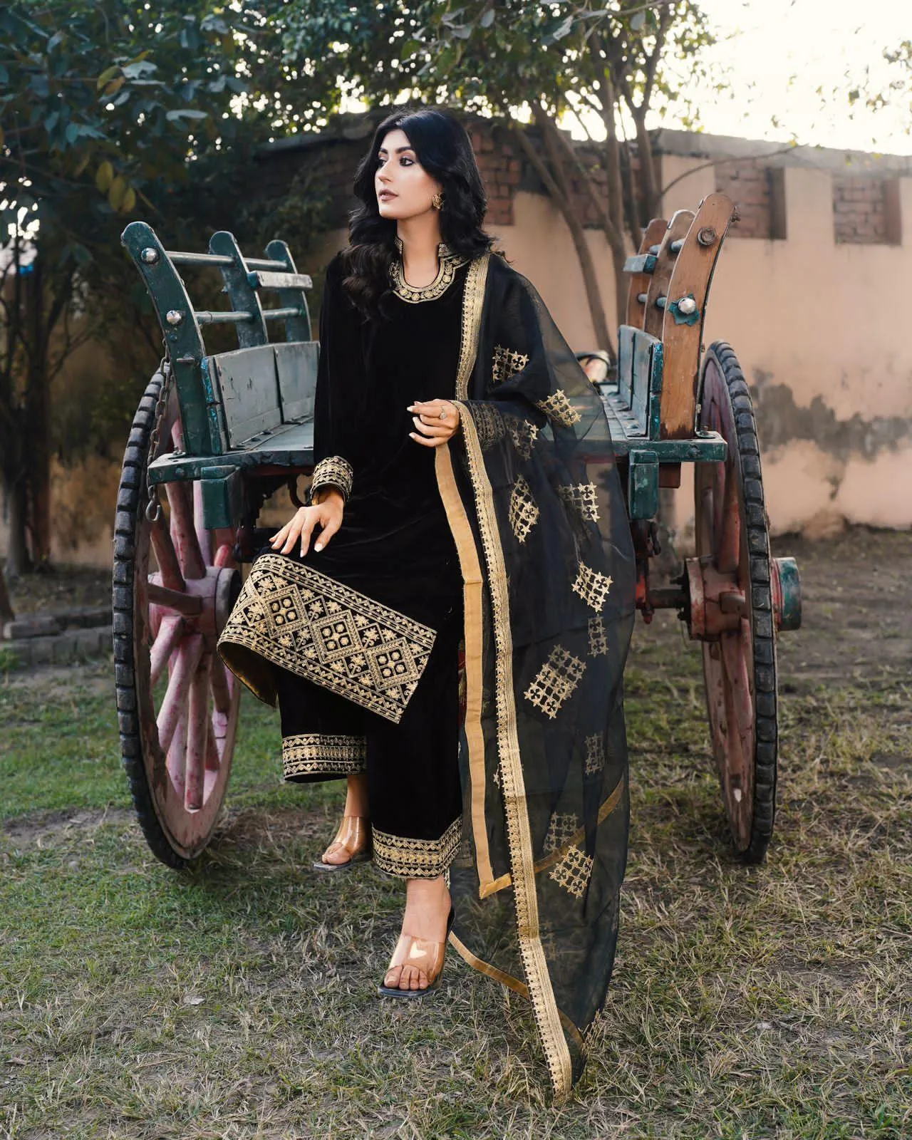 Black Haseena Velvet 3pc