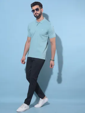 Black Textured Printed Chinos Trousers