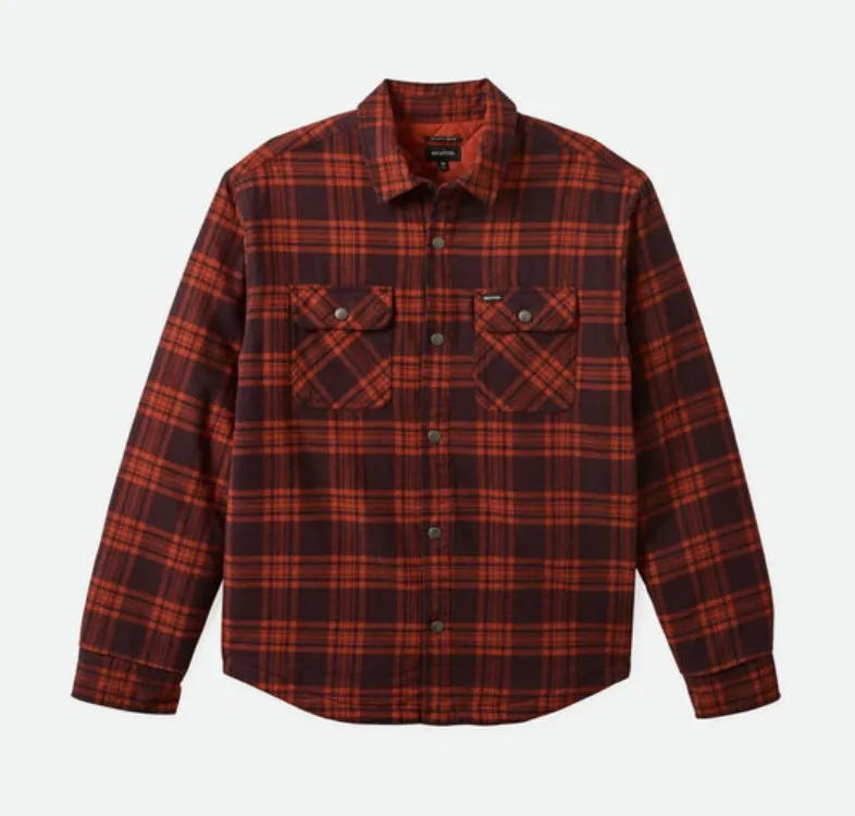 Bowery Quilted L/S Flannel - Bright Red/Mohagony