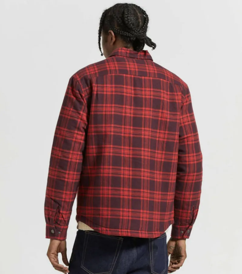 Bowery Quilted L/S Flannel - Bright Red/Mohagony