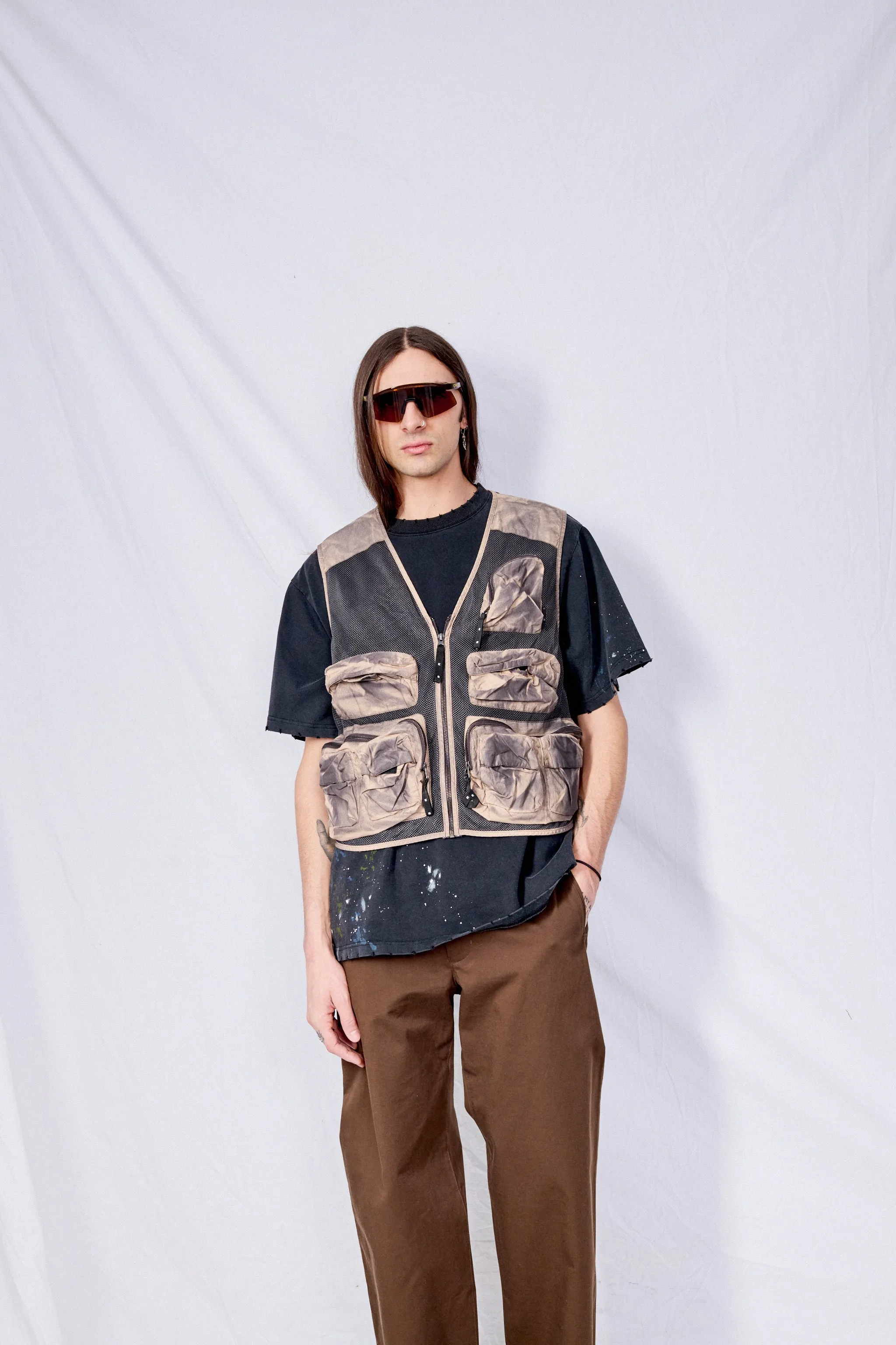 Brown Multi Pocket Gilet
