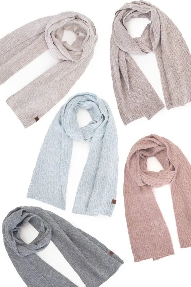C.C Chain Link Cable Winter Scarf: Taupe