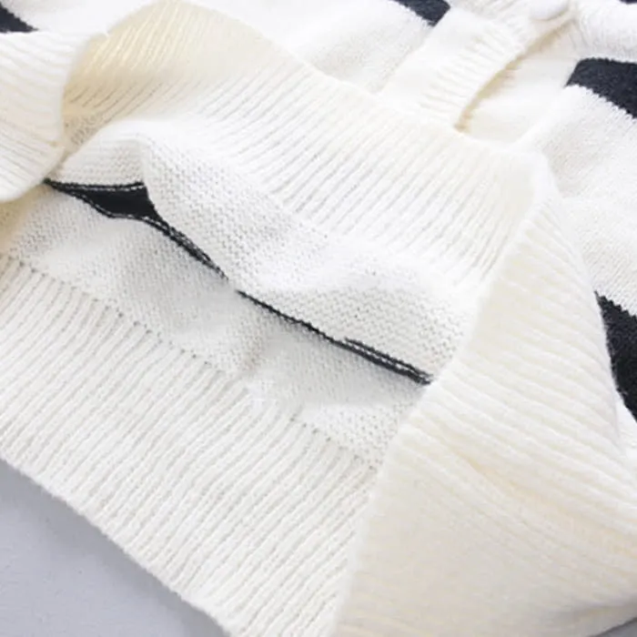 Chic Stripe Sweater Fishtail Slip Dress