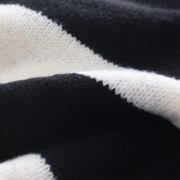 Chic Stripe Sweater Fishtail Slip Dress