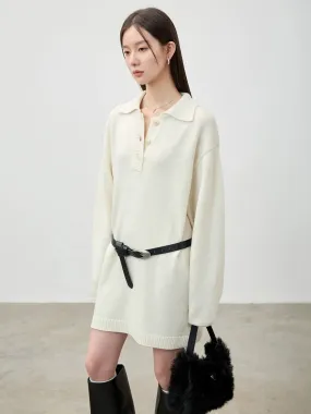 Collared Knit Sweater Dress