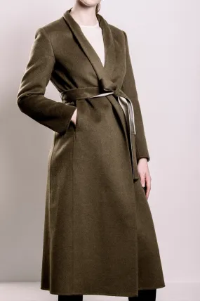 Demi-Couture Wool & Silk Overcoat - Olive