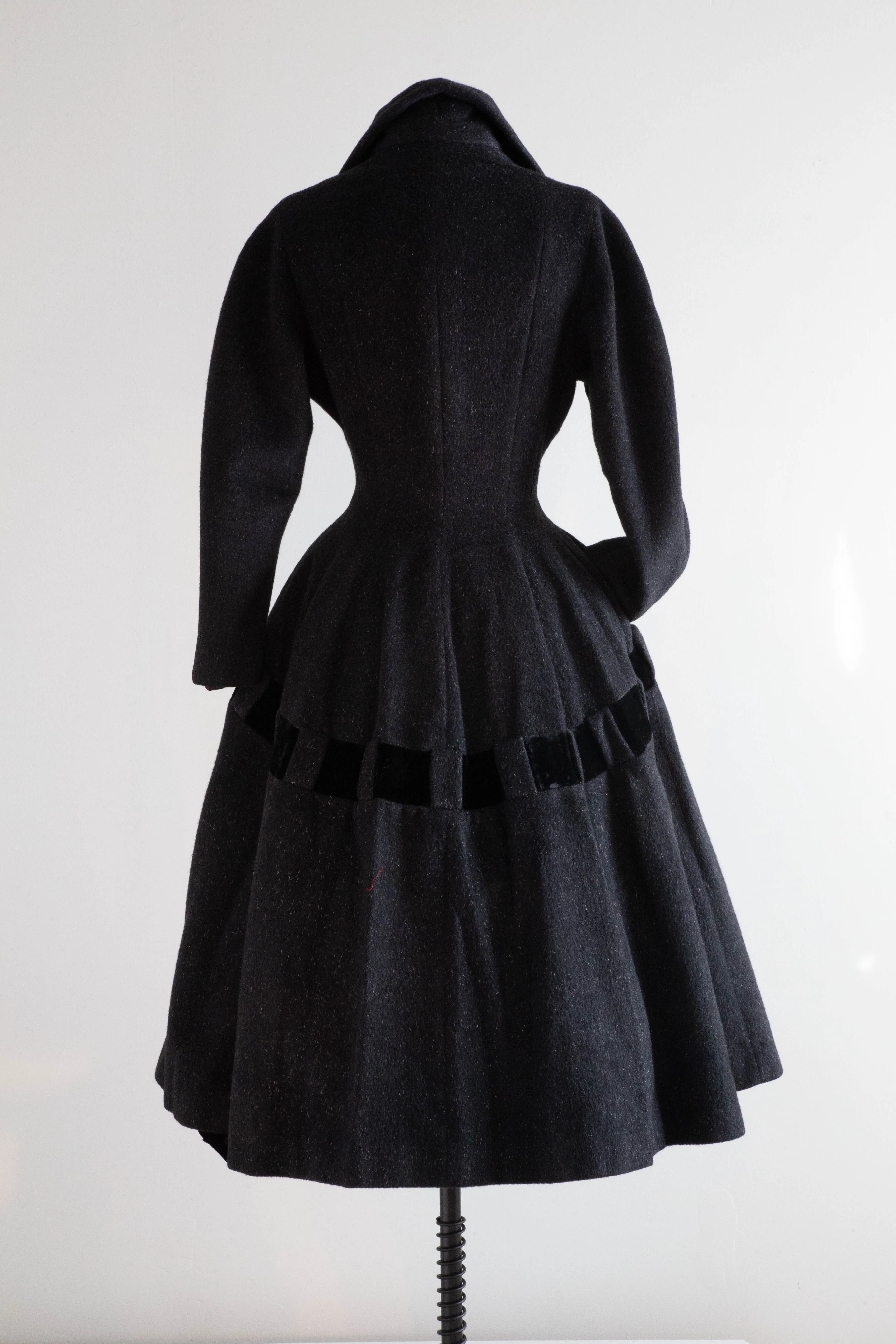 Dramatic 1950's New Look Era Lilli Ann Princess Coat / Small