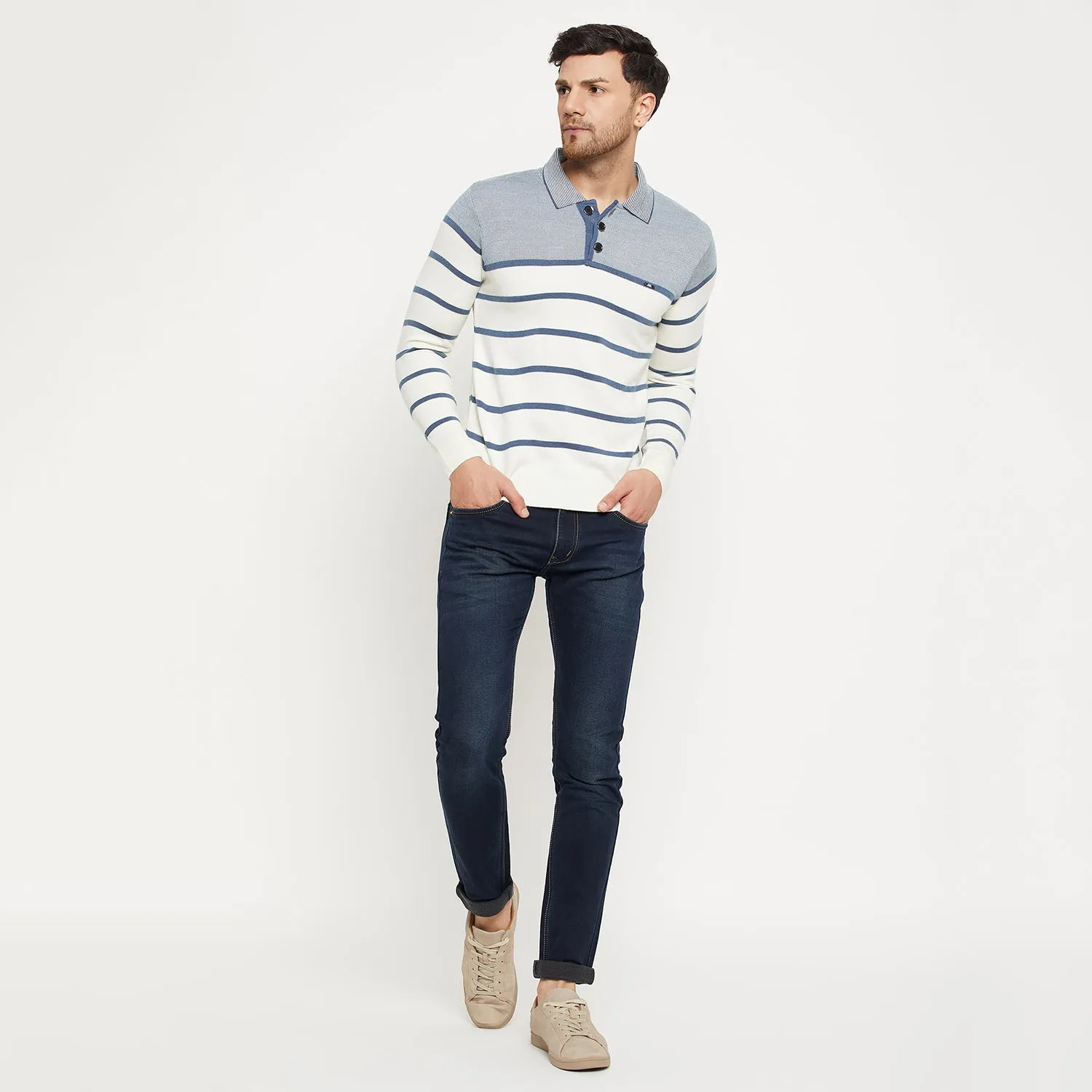Duke Stardust Men Full Sleeve Collared Neck Pullover (SDS2182)