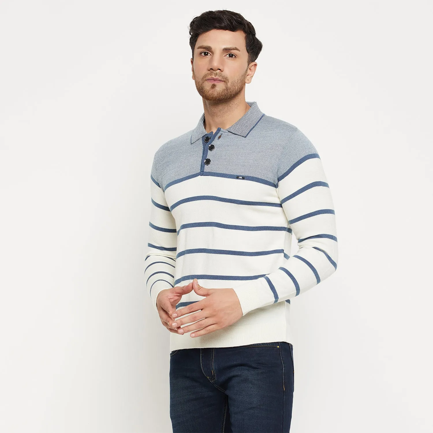 Duke Stardust Men Full Sleeve Collared Neck Pullover (SDS2182)