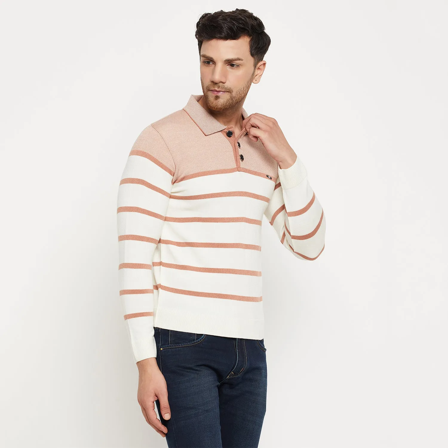 Duke Stardust Men Full Sleeve Collared Neck Pullover (SDS2182)