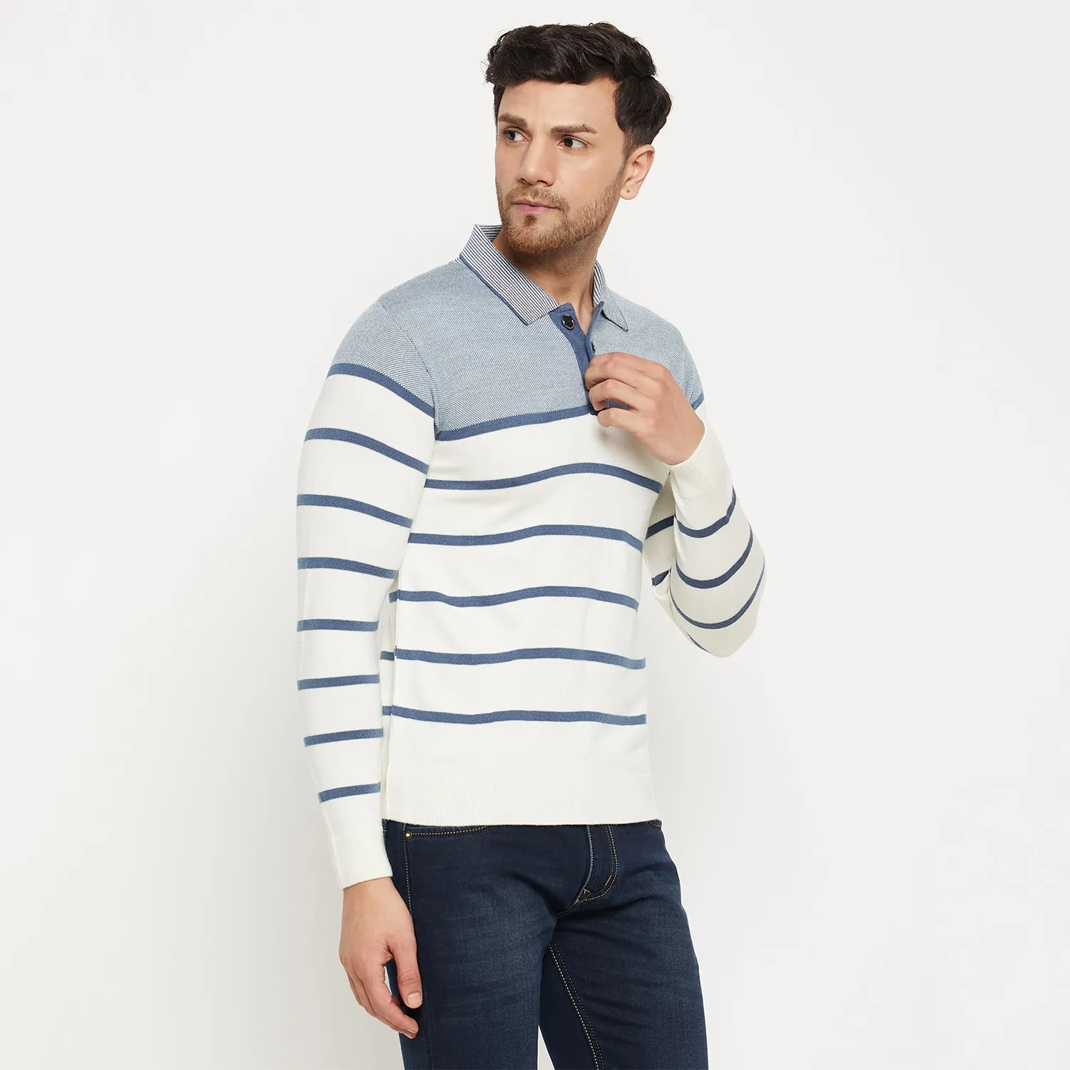 Duke Stardust Men Full Sleeve Collared Neck Pullover (SDS2182)