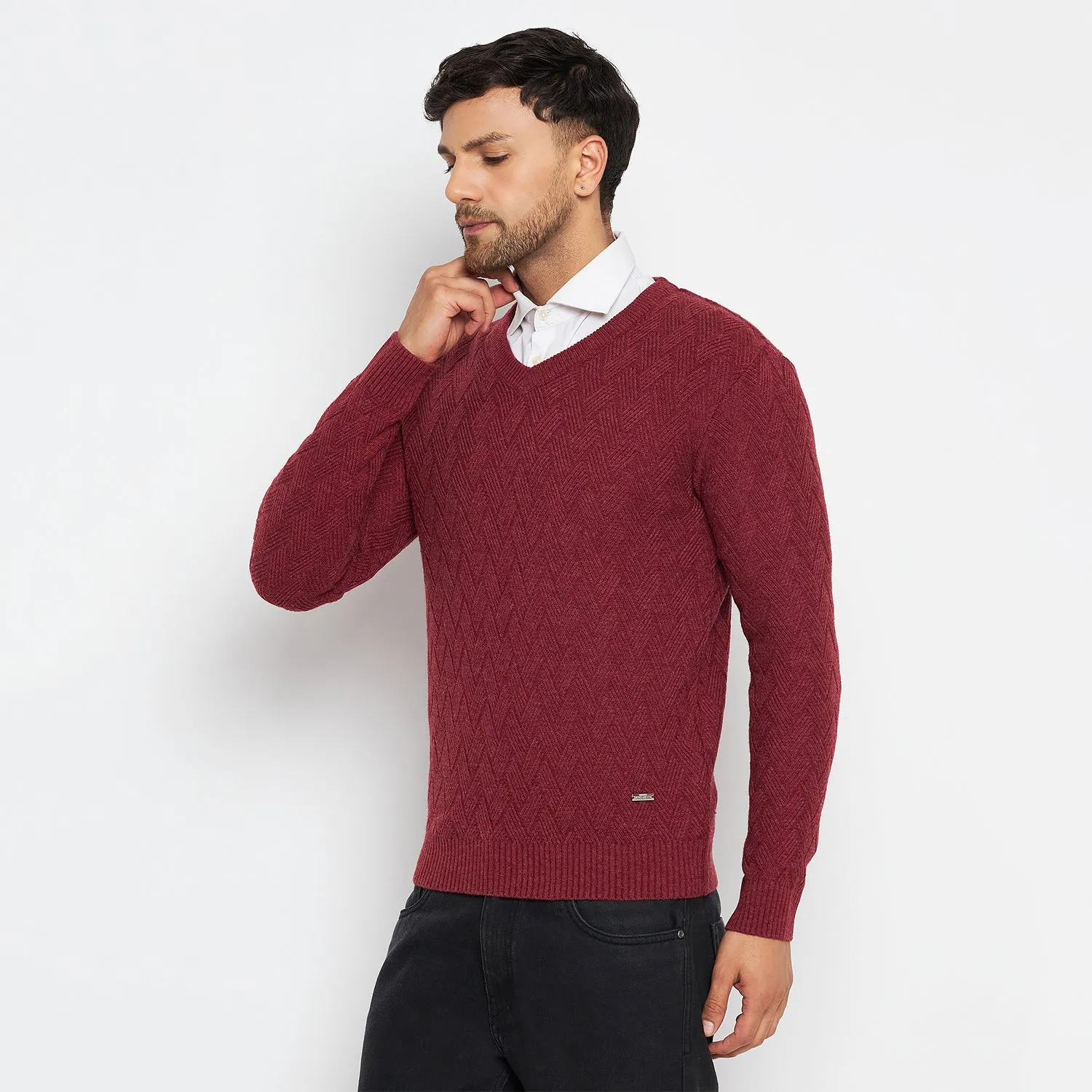 Duke Stardust Men Full Sleeve V-Neck Sweater (SDS2047)