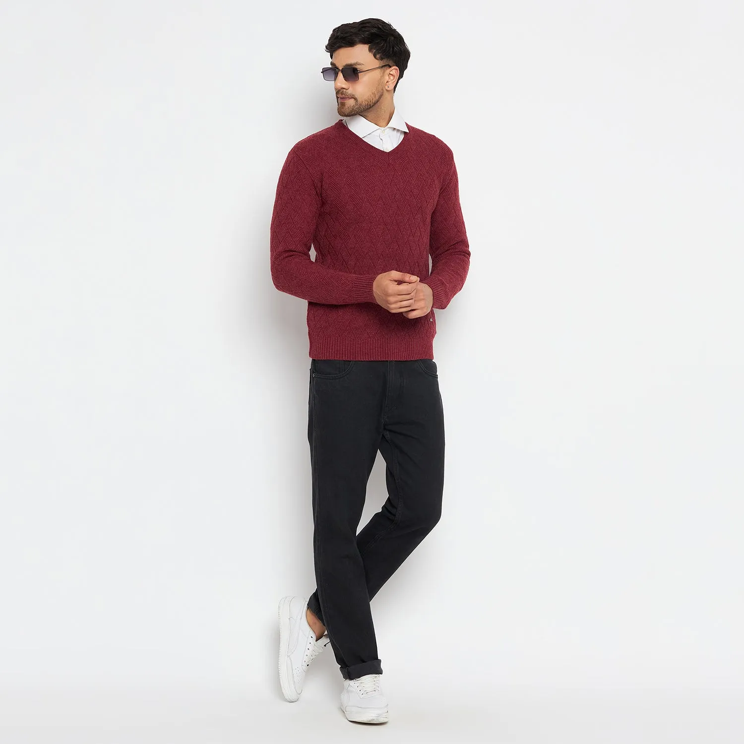 Duke Stardust Men Full Sleeve V-Neck Sweater (SDS2047)