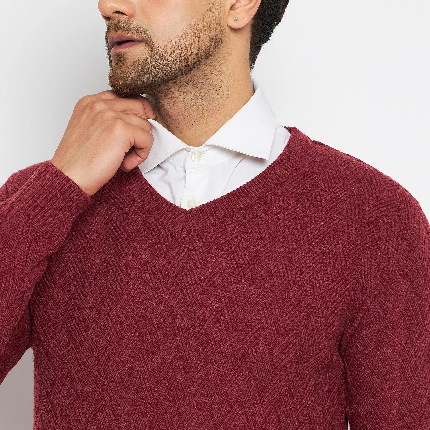 Duke Stardust Men Full Sleeve V-Neck Sweater (SDS2047)