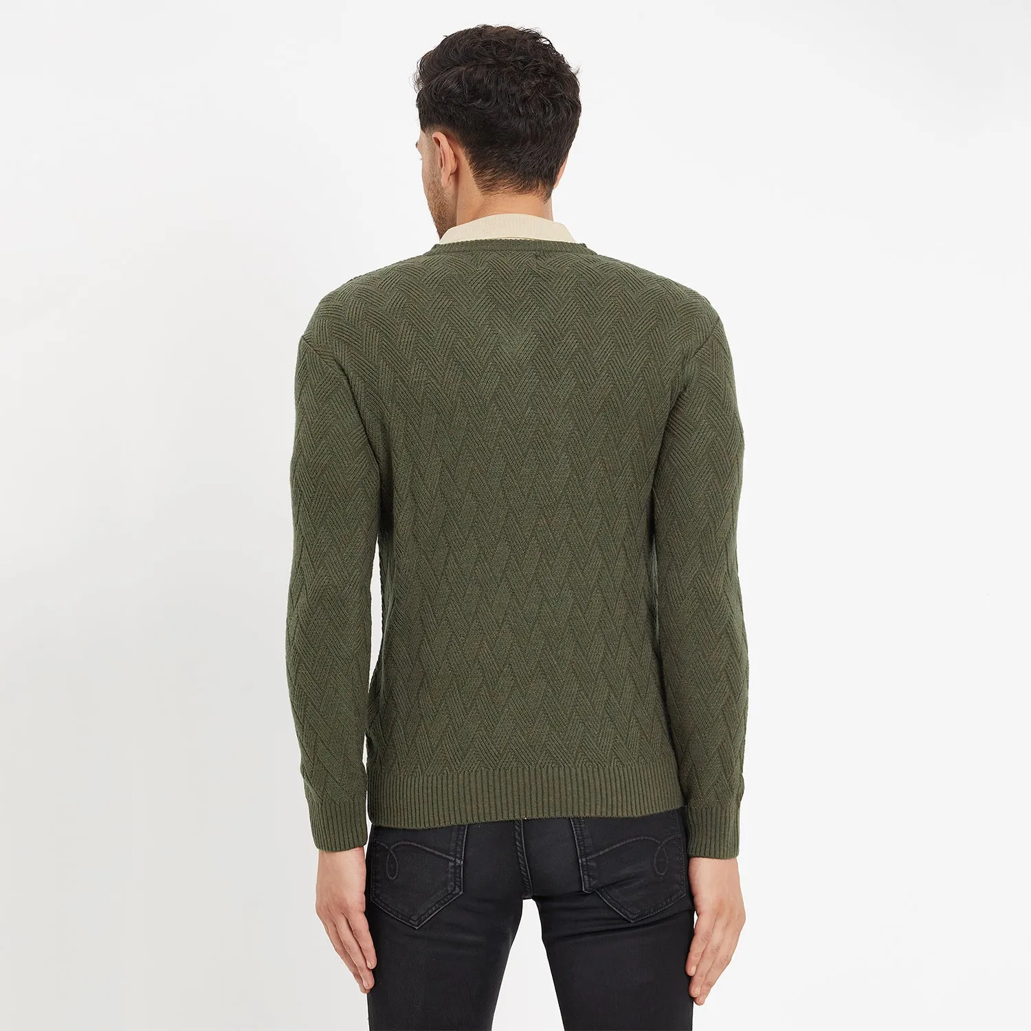Duke Stardust Men Full Sleeve V-Neck Sweater (SDS2047)