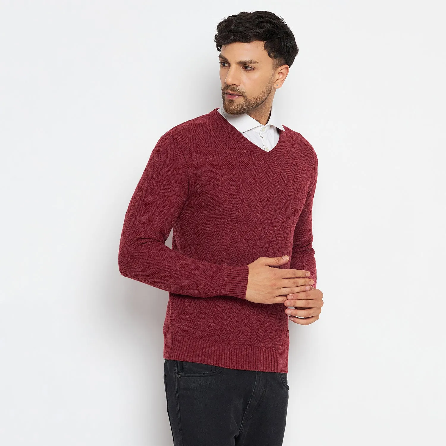 Duke Stardust Men Full Sleeve V-Neck Sweater (SDS2047)