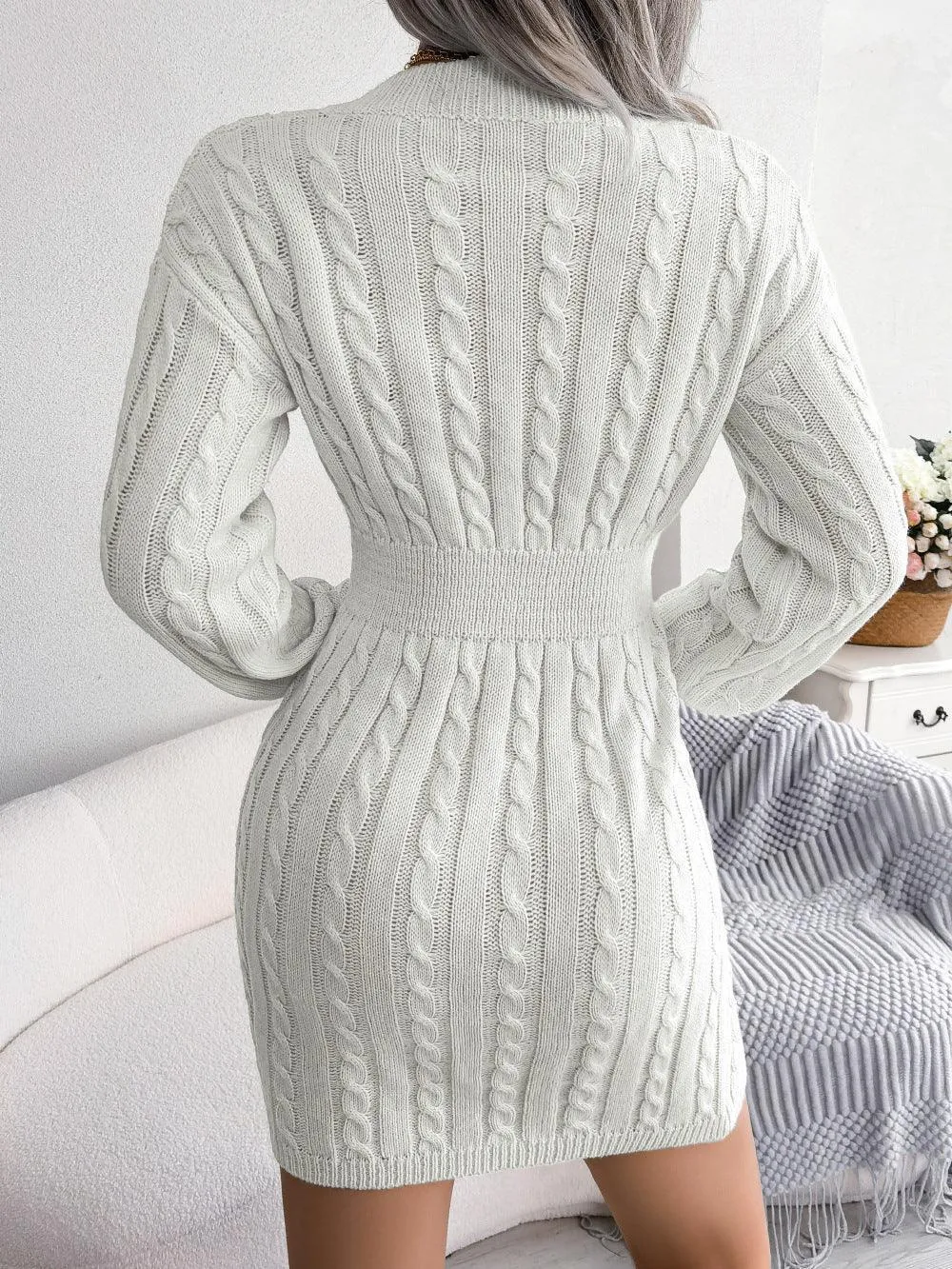 Fantastic Cable-Knit Sweater Dress