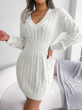 Fantastic Cable-Knit Sweater Dress
