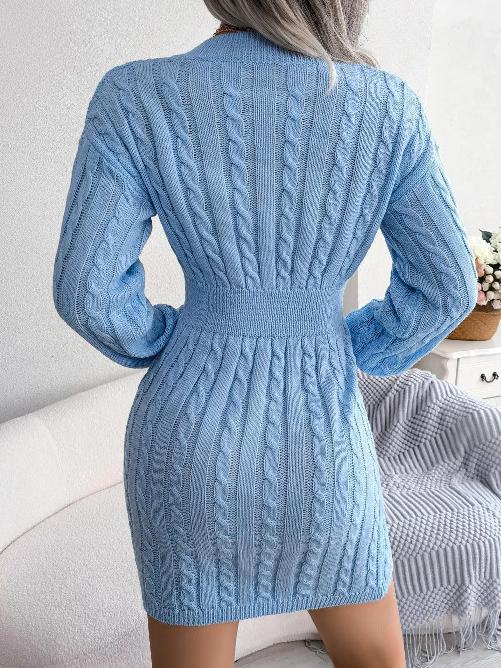 Fantastic Cable-Knit Sweater Dress
