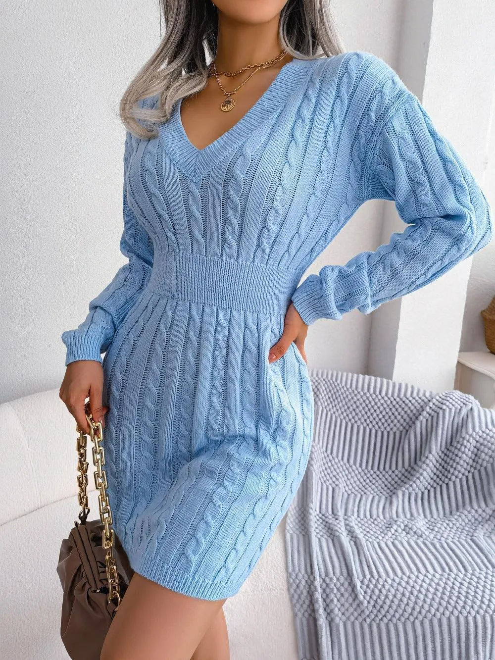 Fantastic Cable-Knit Sweater Dress