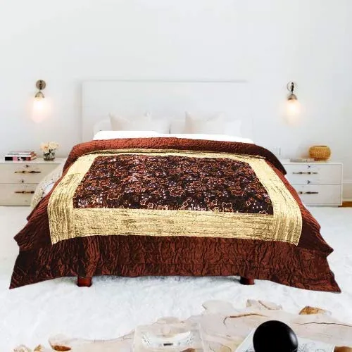 Fortune Creation Exclusive Double bed jaipuri Velvet Rajai, Rajesthani velevt razai, cotton Velvet blanket for heavy winter ,heavy winter pure cotton quilts. cotton feeling vetvet quilt Jaipuri Printed Style Floral Velvet Blanket kambhal