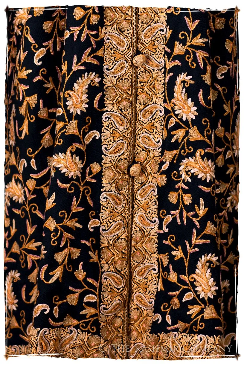 Française Nuances de Terré Paisley Noir Wool Coat