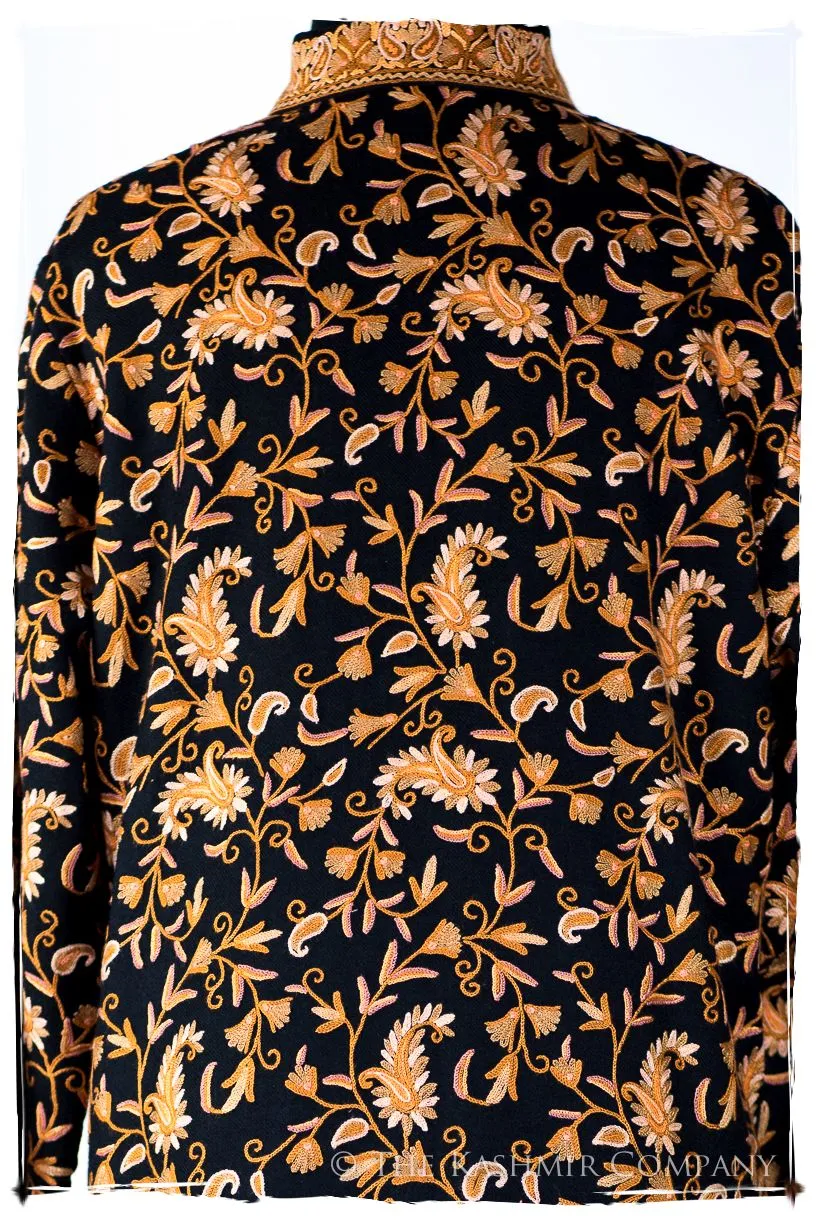 Française Nuances de Terré Paisley Noir Wool Coat