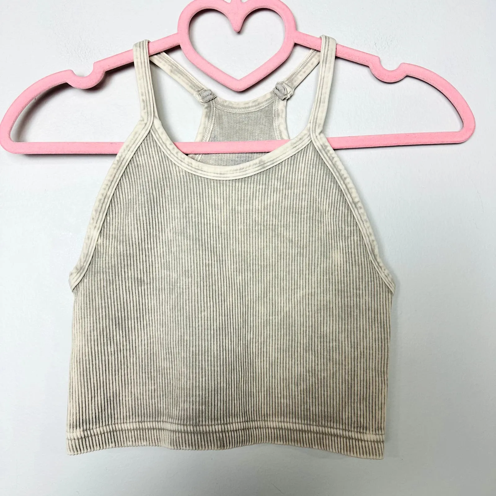 Free People NWOT Happiness Runs Crop Tank Top Stone Eagle Size XS/S