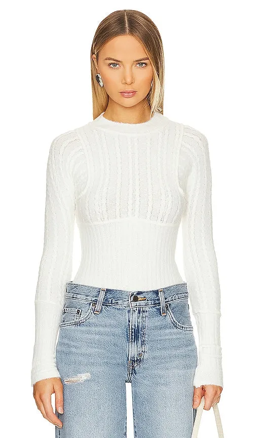 Free People x Intimately FP Keep Me Warm Bodysuit In Coconut Milk in White