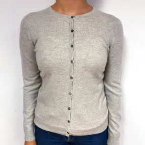 Frost Grey Cashmere Crew Neck Cardigan Small
