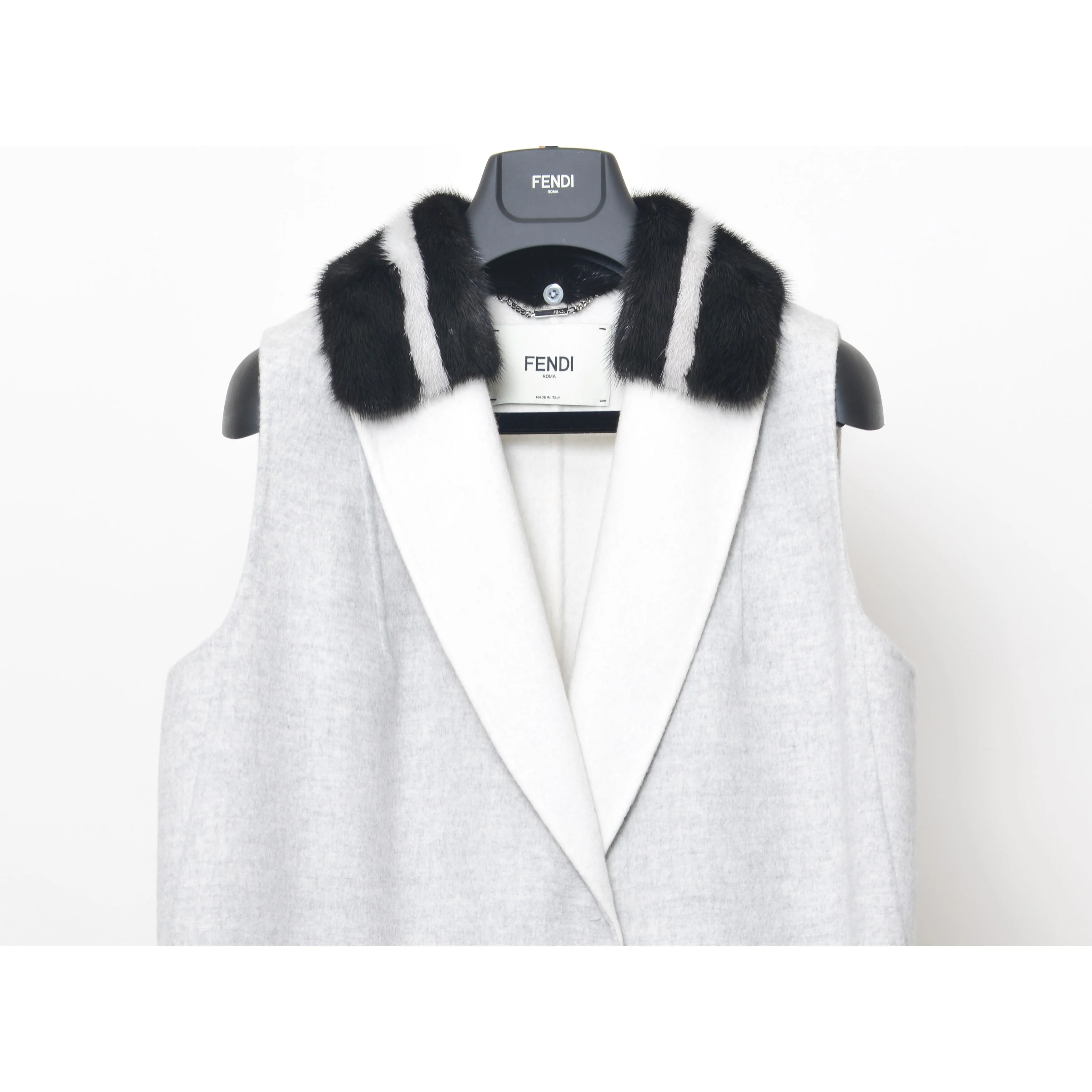 Fur Collar Vest Coat