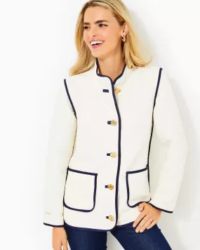 GEORGINE QUILTED JACKET COCONUT QUILTED BUTTERFLY PATTERN