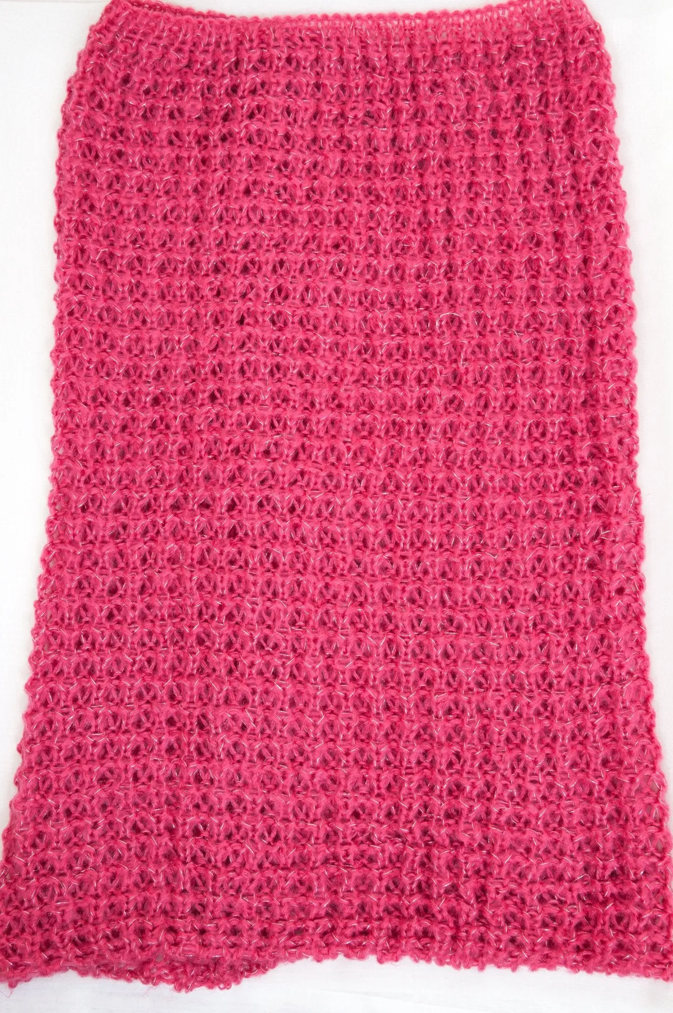 Giant knitted pink snood