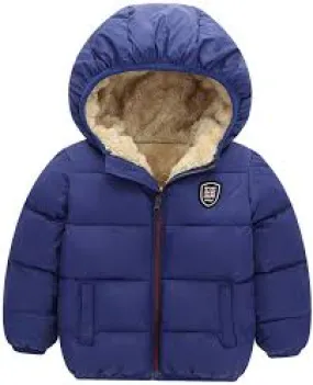 Happy Cherry Boys Girls Hooded Down Jacket Winter Warm Fleece Coat Windproof Puffer 2T-7T