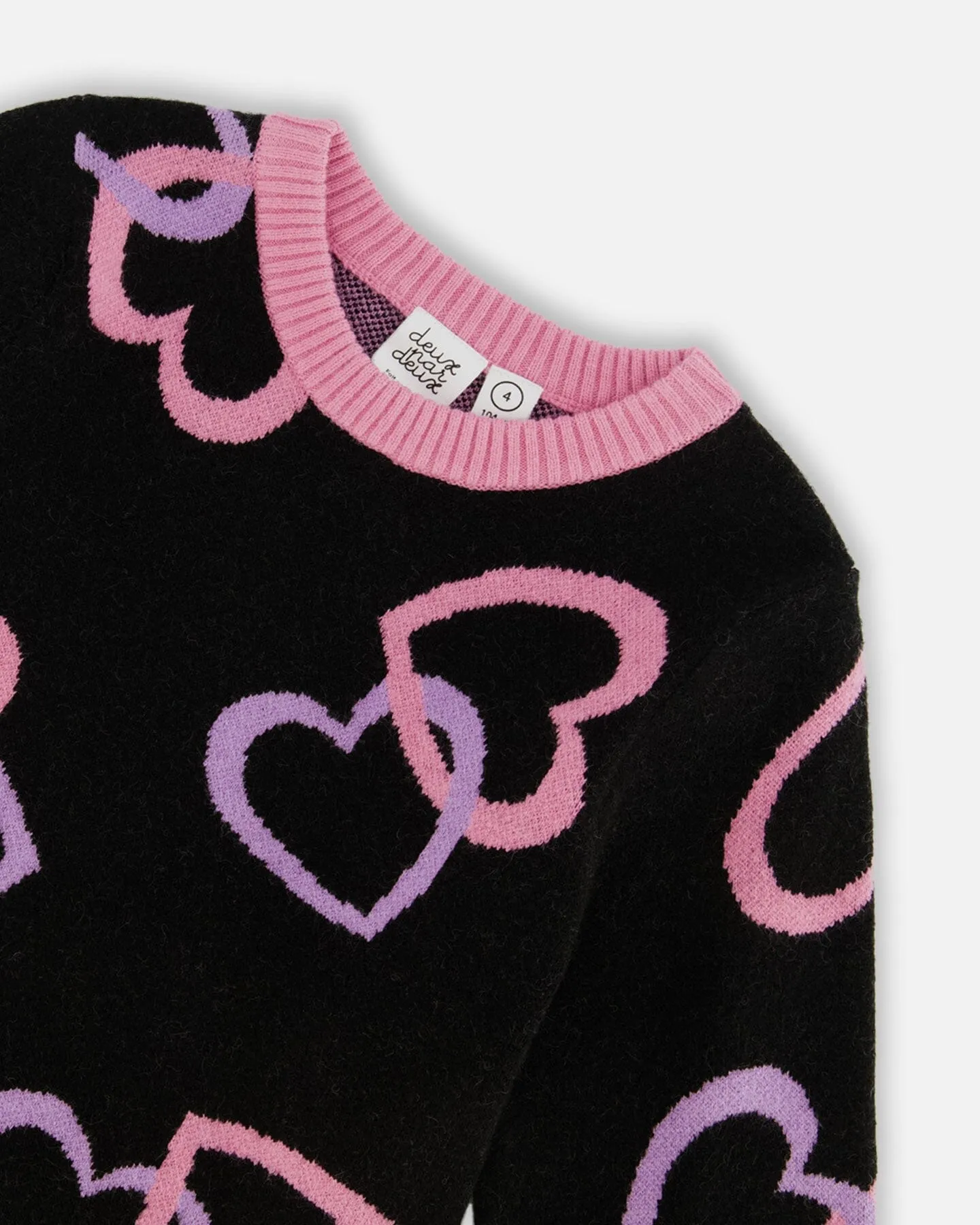 Jacquard Hearts Dress Black