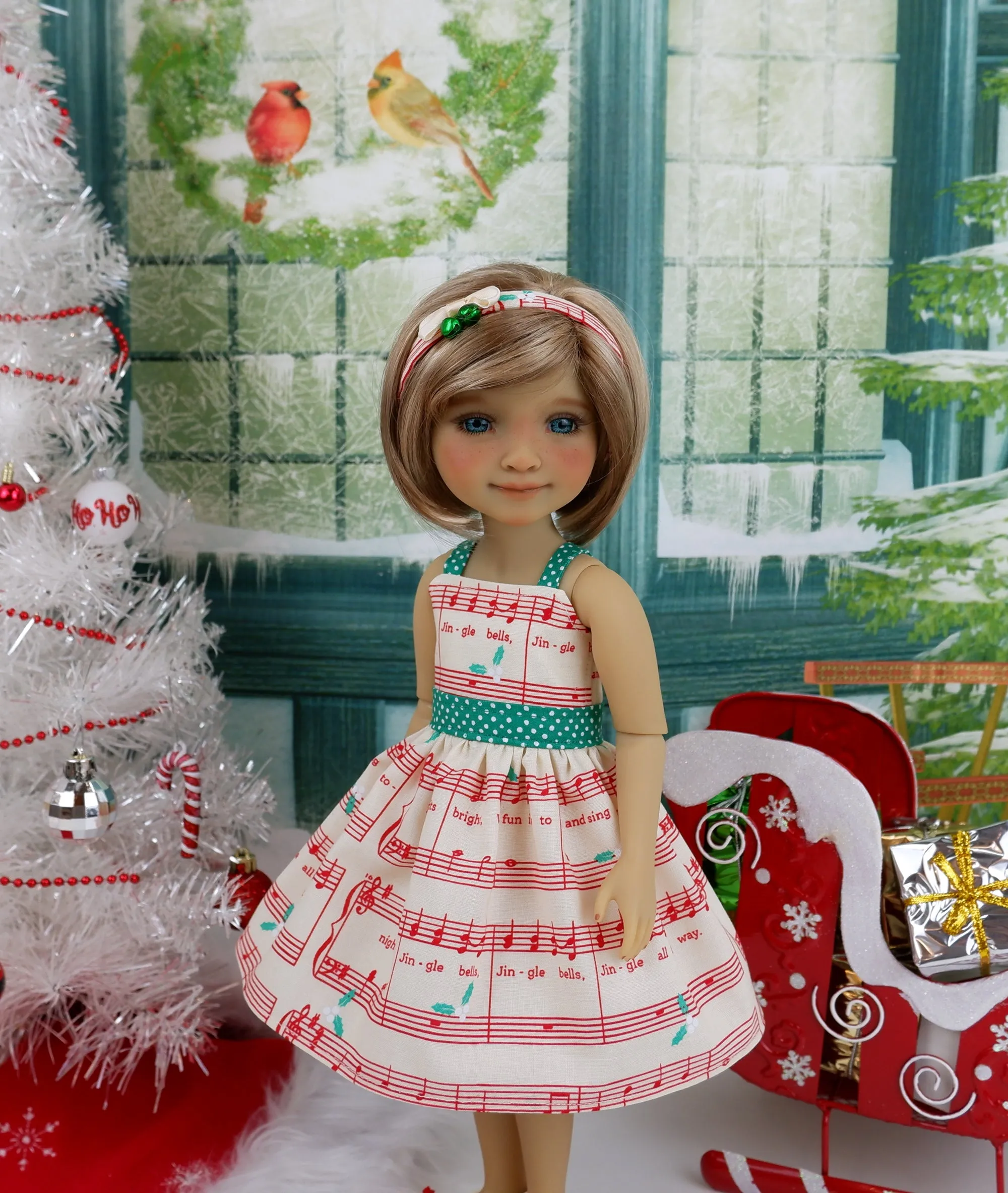 Jingle Tune - dress & sweater with shoes for Ruby Red Fashion Friends doll