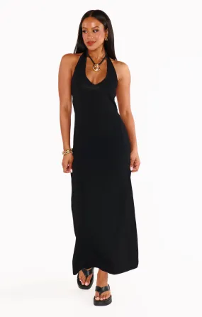 Kate Halter Dress-Blk Knit
