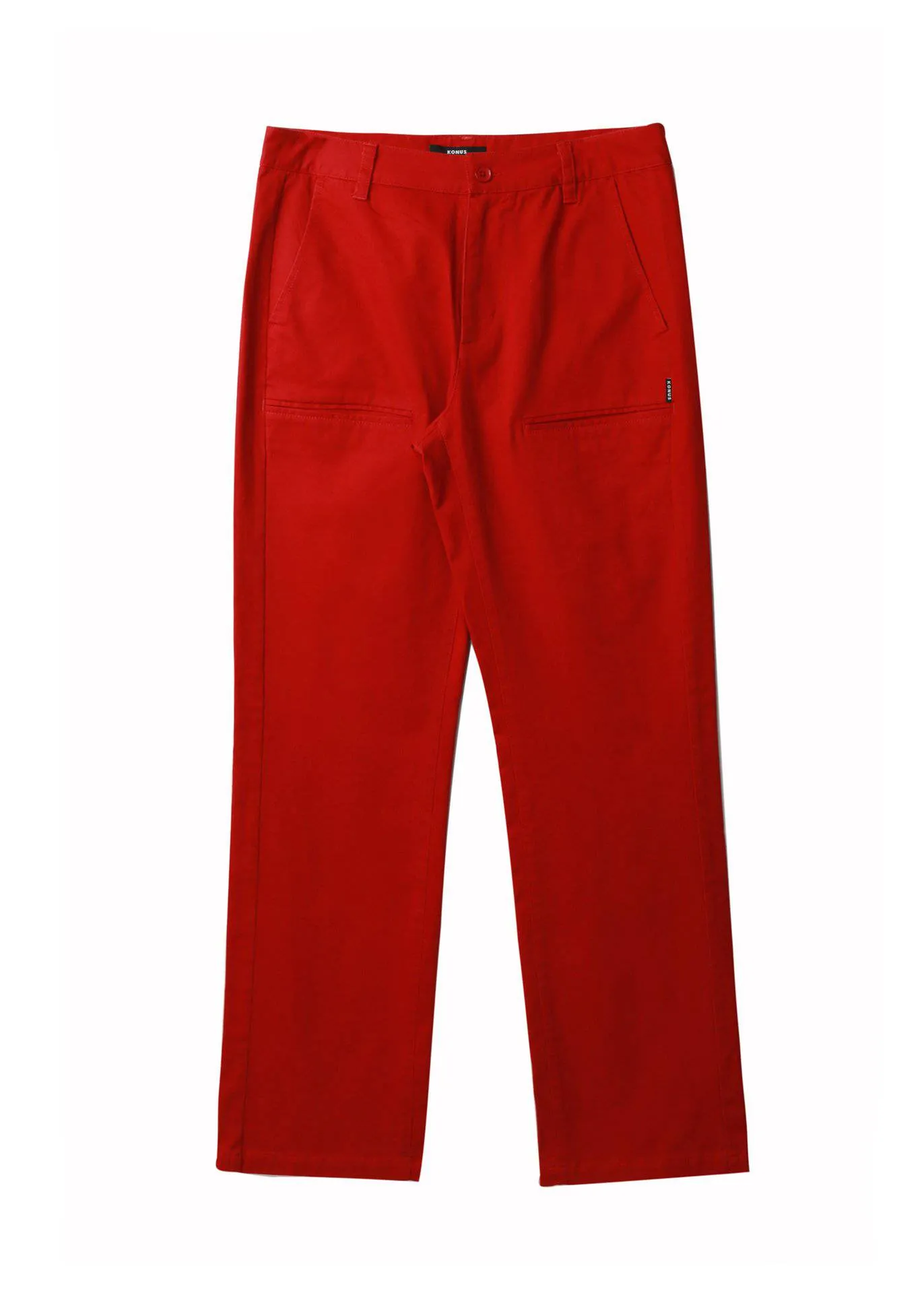 Konus Men's Baggy Chino Pants in Red