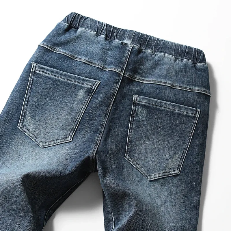 KSTUN 2024 Winter Jeans Men Warm Pants Fleece Joggers Jeans Harem Pants Thicken Stretch Streetwear Denim Trousers Large Size 42